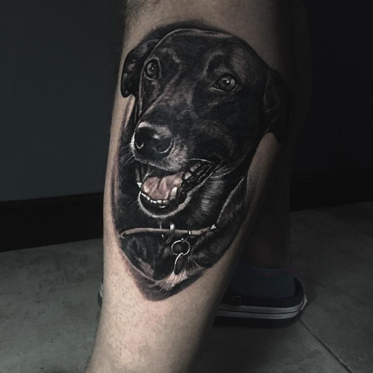 Tatuaje retrato de perro
